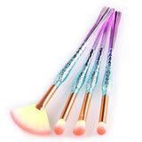 Nylon Bird Tail Glitter Rainbow Make Up Brush Set