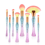 Nylon Bird Tail Glitter Rainbow Make Up Brush Set