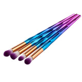 Synthetic Hair Diamond Rainbow Make Up Brush Set