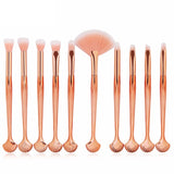 Plastic 10Pcs Makeup Brushes Set Power Eye