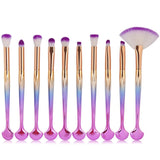Plastic 10Pcs Makeup Brushes Set Power Eye