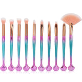 Plastic 10Pcs Makeup Brushes Set Power Eye