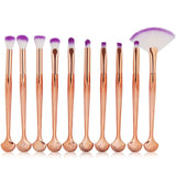 Plastic 10Pcs Makeup Brushes Set Power Eye