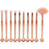 Plastic 10Pcs Makeup Brushes Set Power Eye