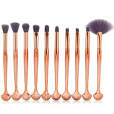 Plastic 10Pcs Makeup Brushes Set Power Eye