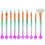 Plastic 10Pcs Makeup Brushes Set Power Eye