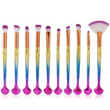 Plastic 10Pcs Makeup Brushes Set Power Eye
