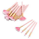 Nylon Professional Makeup Brushes Set Pink Foundation