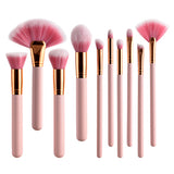 Nylon Professional Makeup Brushes Set Pink Foundation