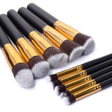 Nylon Makeup Brushes 10 Pcs Superior Professional Soft Cosmetics Make Up Brush Set