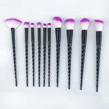 Synthetic Hair 10pcs Unicorn Makeup Brush Set Foundation Blending Powder Eye shadow
