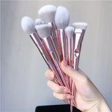 Nylon Fashion 10pcs Pink Unicorn Makeup Brushes Set