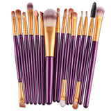 Goat Hair MAANGE 15Pcs Rose gold Makeup Brushes Set