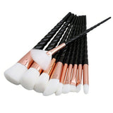 Synthetic Hair Professional 10PCS Spiral White Handle Makeup Brushes Set