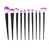 Synthetic Hair Professional 10PCS Spiral White Handle Makeup Brushes Set