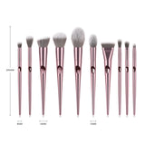 Nylon Rose Gold Ergonomic Handle Make Up Brushes Set