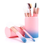 Plastic Good Fashion Women 12pcs barrel multicolor Makeup brush set
