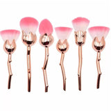 Plastic 6pcs Rose Flower Shaped Makeup Brushes Set