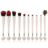 Plastic Pro 10Pcs Makeup Brushes Set Comestic