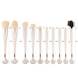 Plastic Pro 10Pcs Makeup Brushes Set Comestic